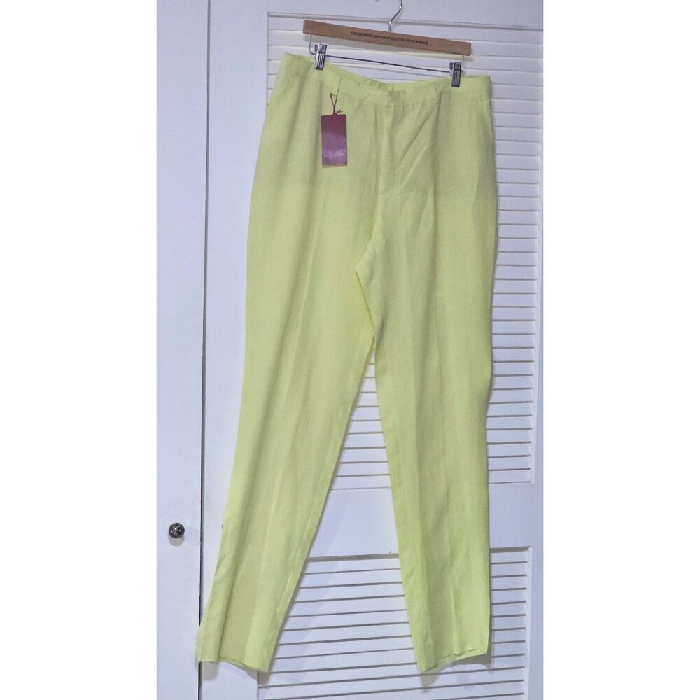 NWT Burberry London Men's Light Yellow 100% Linen Trousers Pants Size 48 2777